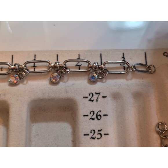 Silver Tone Bracelet With Crystal Charms & "Shine Bright" Star Pendant - Picture 4 of 6